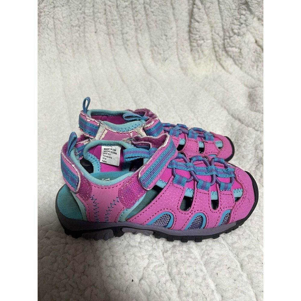 Lily & Dan River Sandals Girls 9/10  Pink & Blue Hiking Water Fishing Beach Camp